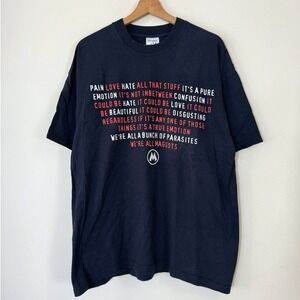Vintage 90's Slipknot We're All Maggots Metal Rock Band Black Tee Shirt - XL